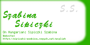 szabina sipiczki business card